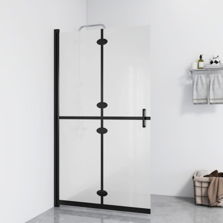 vidaXL Mampara de ducha plegable vidrio ESG esmerilado 110x190 cm