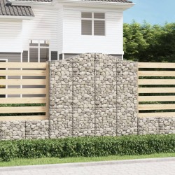 vidaXL Cesta gaviones forma arco hierro galvanizado 200x50x200/220 cm