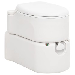 vidaXL Inodoro de camping integrado HDPE y esmalte blanco 24+17 L 