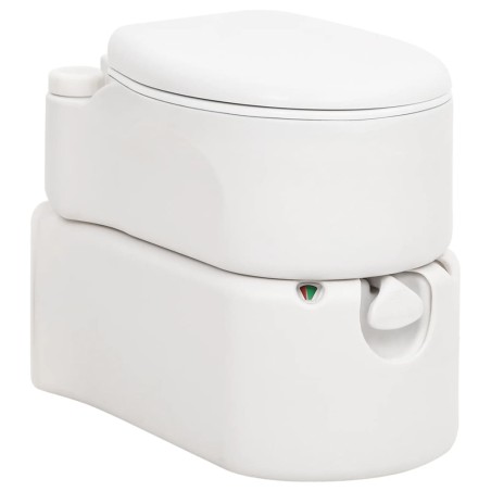 vidaXL Inodoro de camping integrado HDPE y esmalte blanco 24+17 L 