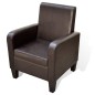 vidaXL Sillón de cuero sintético marrón vidaXL Sillón de cuero sintético marrón