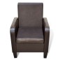 vidaXL Sillón de cuero sintético marrón vidaXL Sillón de cuero sintético marrón