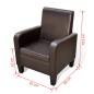 vidaXL Sillón de cuero sintético marrón vidaXL Sillón de cuero sintético marrón