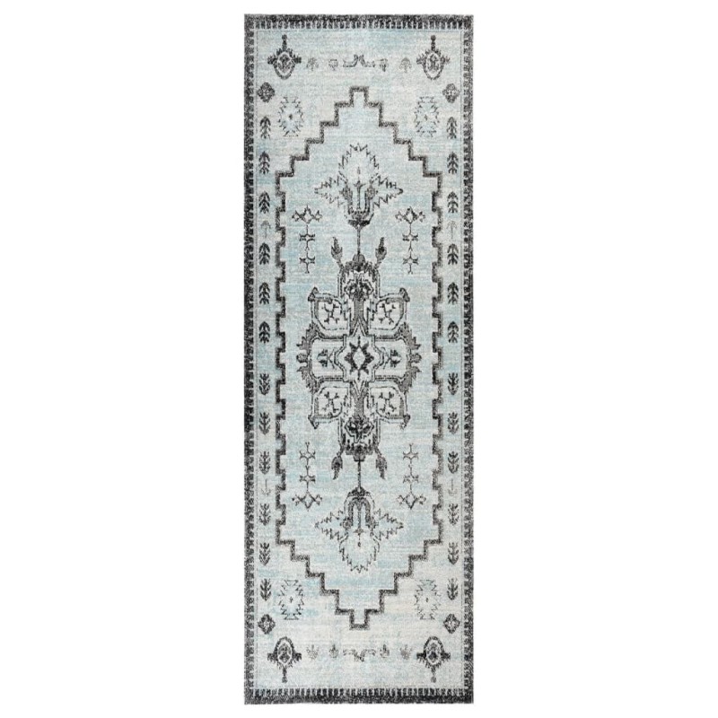 vidaXL Alfombra de exterior tejido plano verde y gris 80x250 cm vidaXL Alfombra de exterior tejido plano verde y gris 80x250 cm