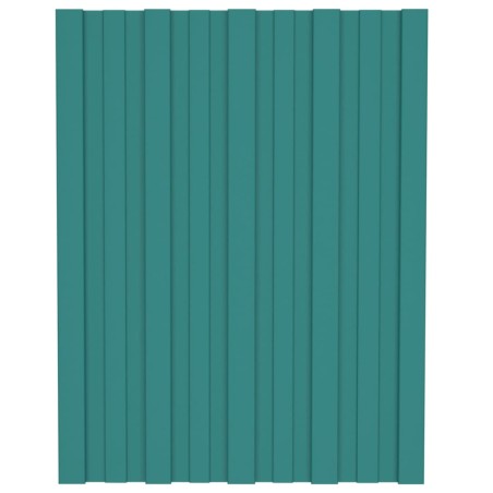 vidaXL Panel para tejado acero galvanizado verde 12 unidades 60x45 cm