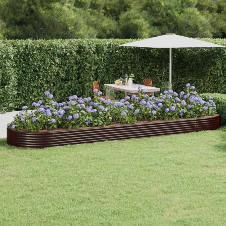 vidaXL Jardinera arriate acero recubrimiento polvo marrón 523x140x36cm