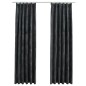 vidaXL Cortinas opacas y ganchos 2 pzas terciopelo antracita 140x225cm vidaXL Cortinas opacas y ganchos 2 pzas terciopelo antracita 140x225cm