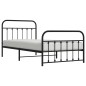 vidaXL Estructura de cama con cabecero y estribo metal negro 107x203cm