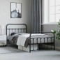 vidaXL Estructura de cama con cabecero y estribo metal negro 107x203cm