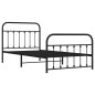 vidaXL Estructura de cama con cabecero y estribo metal negro 107x203cm