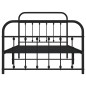 vidaXL Estructura de cama con cabecero y estribo metal negro 107x203cm