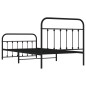 vidaXL Estructura de cama con cabecero y estribo metal negro 107x203cm