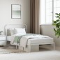 vidaXL Estructura de cama de metal con cabecero blanco 107x203 cm vidaXL Estructura de cama de metal con cabecero blanco 107x203 cm