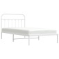 vidaXL Estructura de cama de metal con cabecero blanco 107x203 cm vidaXL Estructura de cama de metal con cabecero blanco 107x203 cm