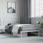 vidaXL Estructura de cama de metal con cabecero blanco 107x203 cm vidaXL Estructura de cama de metal con cabecero blanco 107x203 cm