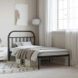 vidaXL Estructura de cama con cabecero metal negro 107x203 cm
