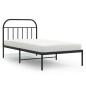 vidaXL Estructura de cama con cabecero metal negro 107x203 cm