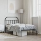 vidaXL Estructura de cama con cabecero metal negro 107x203 cm