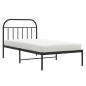 vidaXL Estructura de cama con cabecero metal negro 107x203 cm