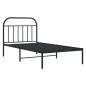 vidaXL Estructura de cama con cabecero metal negro 107x203 cm
