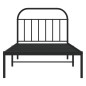 vidaXL Estructura de cama con cabecero metal negro 107x203 cm