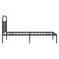 vidaXL Estructura de cama con cabecero metal negro 107x203 cm