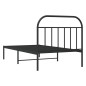 vidaXL Estructura de cama con cabecero metal negro 107x203 cm