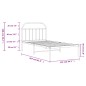 vidaXL Estructura de cama con cabecero metal negro 107x203 cm