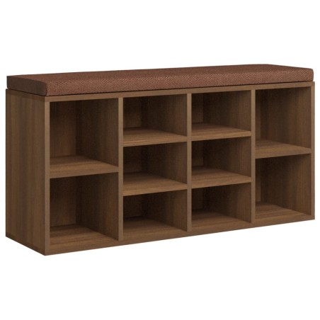 vidaXL Banco zapatero madera contrachapada marrón roble 103x30x48 cm