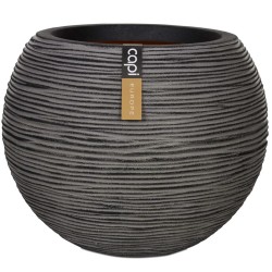 Capi Jarrón Nature Rib redondo gris antracita 40x32 cm KOFZ270 
