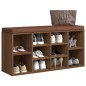 vidaXL Banco zapatero madera contrachapada marrón roble 103x30x48 cm vidaXL Banco zapatero madera contrachapada marrón roble 103x30x48 cm