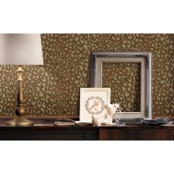 DUTCH WALLCOVERINGS Papel  de pared estampado de leopardo marrón
