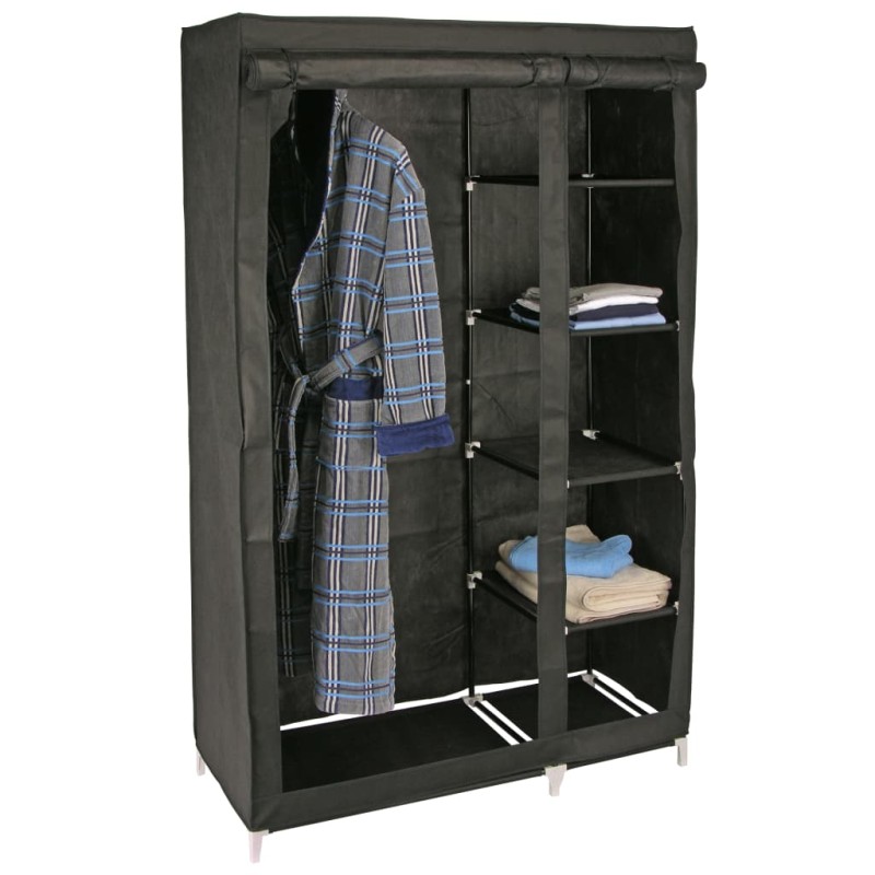 HI Armario de tela negro 110x46x178 cm HI Armario de tela negro 110x46x178 cm