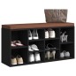 vidaXL Banco zapatero de madera contrachapada negro 103x30x48 cm vidaXL Banco zapatero de madera contrachapada negro 103x30x48 cm