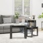 vidaXL Mesas apilables 3 piezas madera contrachapada gris brillante