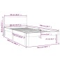 vidaXL Estructura de cama madera maciza pino marrón miel 90x200 cm vidaXL Estructura de cama madera maciza pino marrón miel 90x200 cm