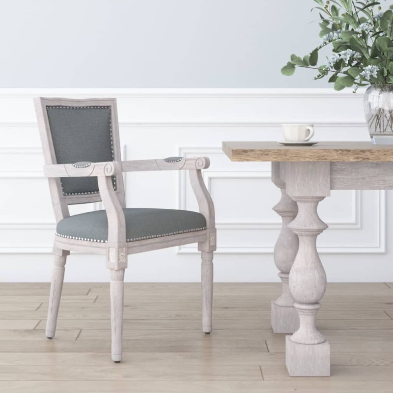 vidaXL Silla de comedor tela gris oscuro vidaXL Silla de comedor tela gris oscuro