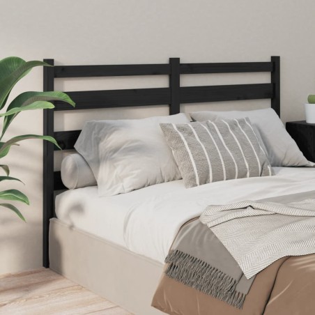 vidaXL Cabecero de cama madera maciza de pino negro 141x4x100 cm
