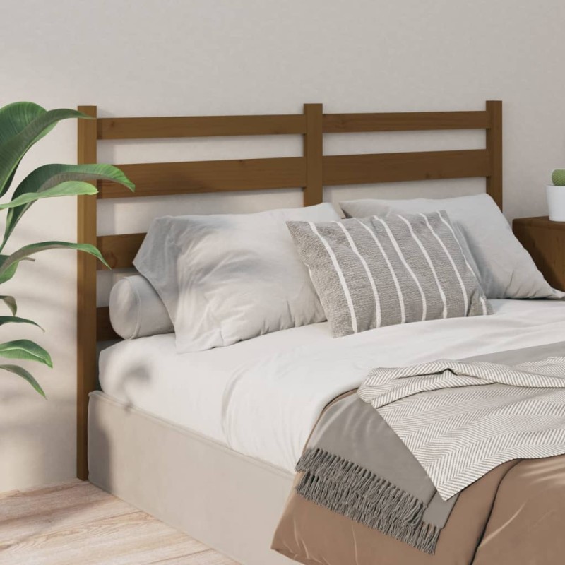 vidaXL Cabecero de cama madera maciza de pino marrón miel 186x4x100 cm vidaXL Cabecero de cama madera maciza de pino marrón miel 186x4x100 cm