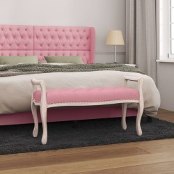 vidaXL Banco de terciopelo rosa 110x45x60 cm