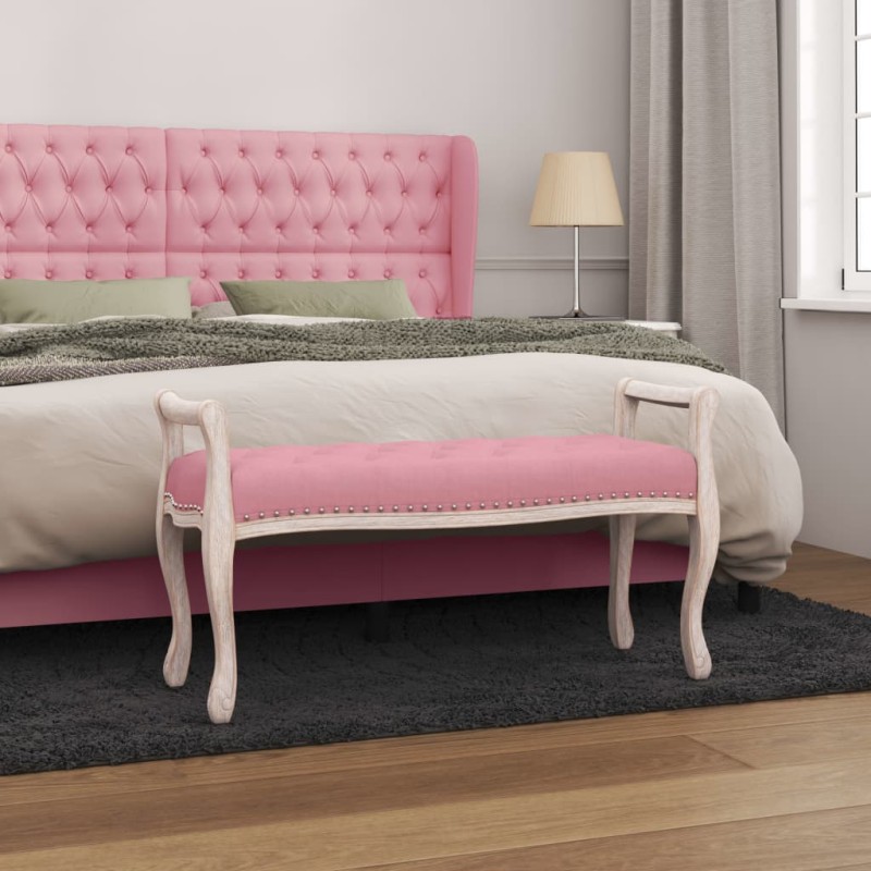 vidaXL Banco de terciopelo rosa 110x45x60 cm