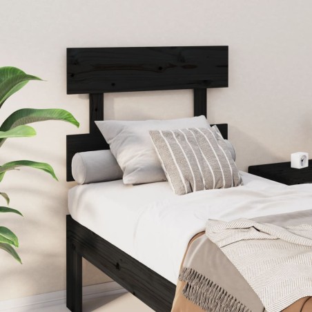 vidaXL Cabecero de cama madera maciza de pino negro 78,5x3x81 cm