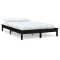 vidaXL Estructura de cama de madera maciza pino negra 150x200 cm vidaXL Estructura de cama de madera maciza pino negra 150x200 cm