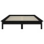 vidaXL Estructura de cama de madera maciza pino negra 150x200 cm vidaXL Estructura de cama de madera maciza pino negra 150x200 cm