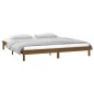 vidaXL Estructura de cama con LED madera maciza marrón miel 140x190 cm vidaXL Estructura de cama con LED madera maciza marrón miel 140x190 cm