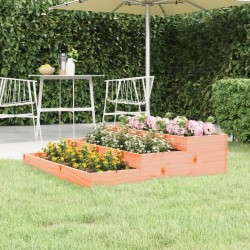 vidaXL Jardinera de madera maciza de abeto douglas 107x107x27 cm