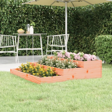 vidaXL Jardinera de madera maciza de abeto douglas 107x107x27 cm