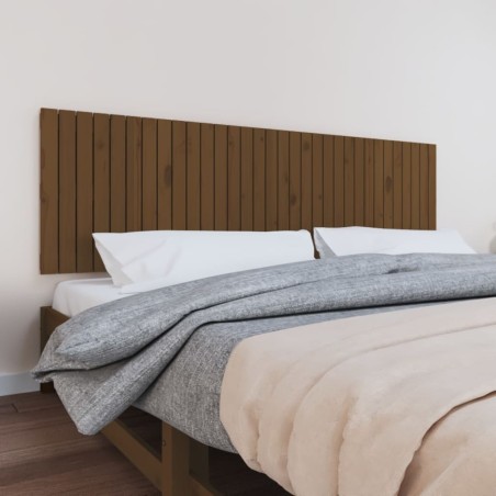 vidaXL Cabecero de cama madera maciza pino marrón miel 204x3x60 cm