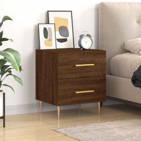vidaXL Mesita de noche madera de ingeniería roble marrón 40x35x47,5 cm