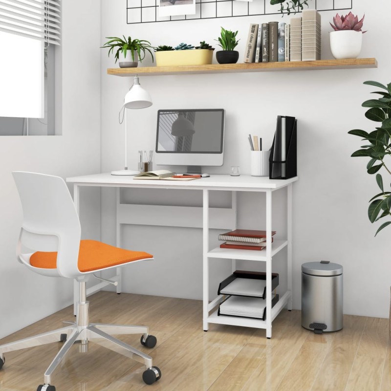 vidaXL Escritorio para ordenador de MDF y metal blanco 105x55x72 cm vidaXL Escritorio para ordenador de MDF y metal blanco 105x55x72 cm